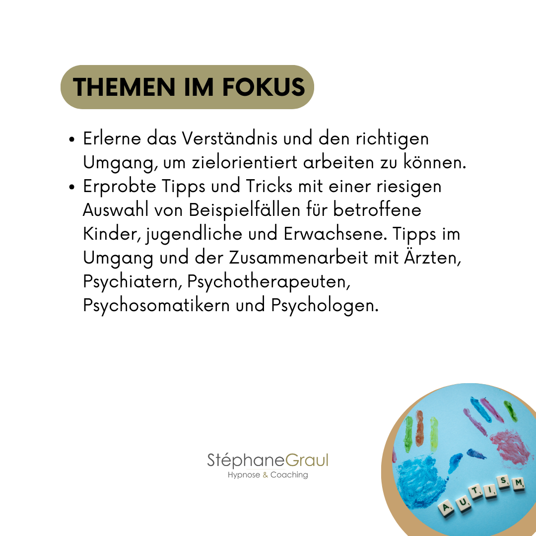 Themenschwerpunkt: Verständnis und Umgang mit Autismus in Zusammenarbeit mit Fachleuten verbessern.